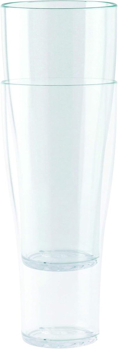 Kunststof bierbeker 500 ml stapelbaar met vulstreep glashelder
