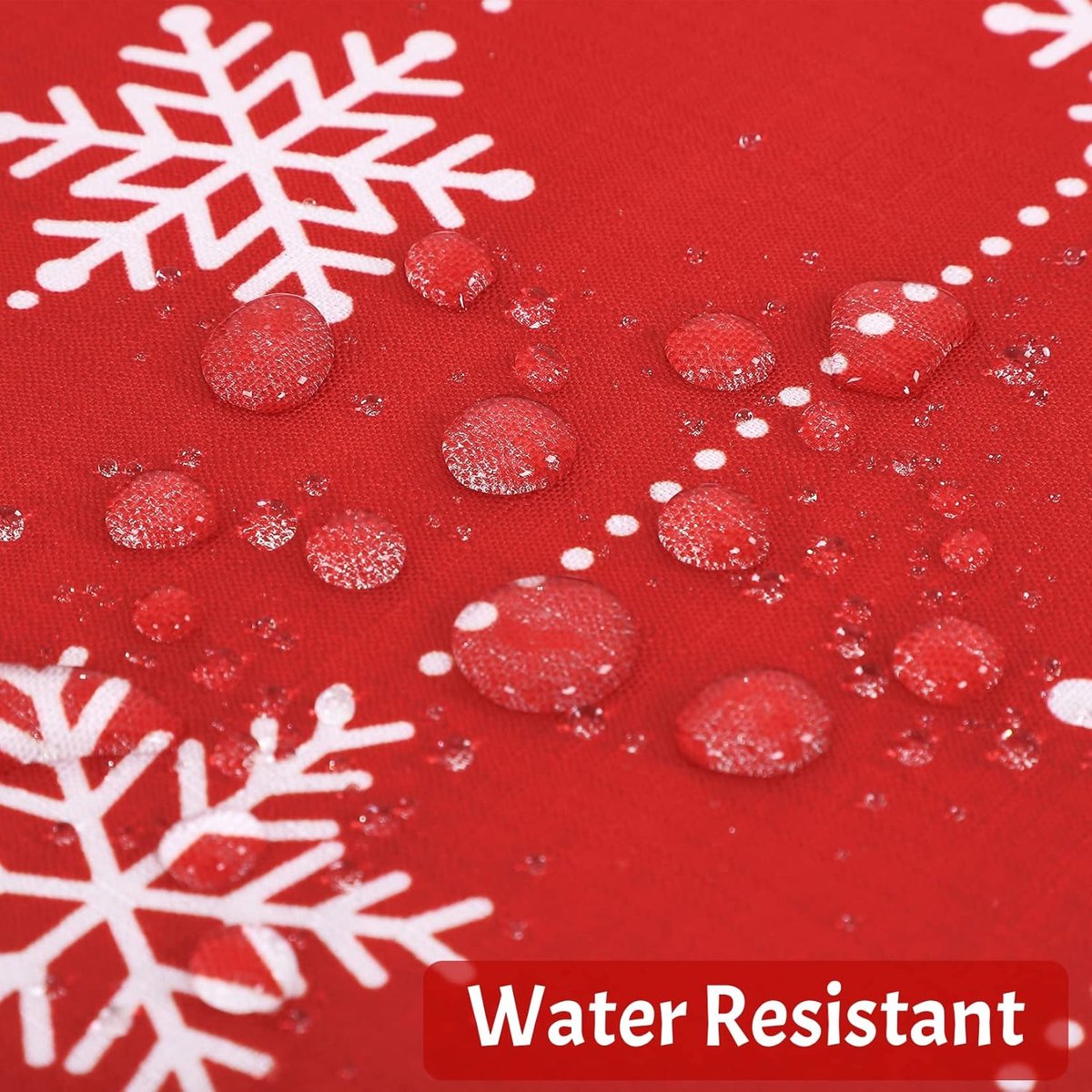 Vierkant kerst tafelkleed rood sneeuwvlok winter decor