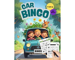 Auto Bingo Spel - Reisspel Kinderen - Vermaak Tijdens Rit - Schermvrij Plezier - 21.6 x 27.9 cm