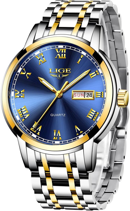 Herenhorloge RVS Waterdicht met Datumfunctie - Analoog Kwarts Horloge voor Zakelijk en Casual Gebruik