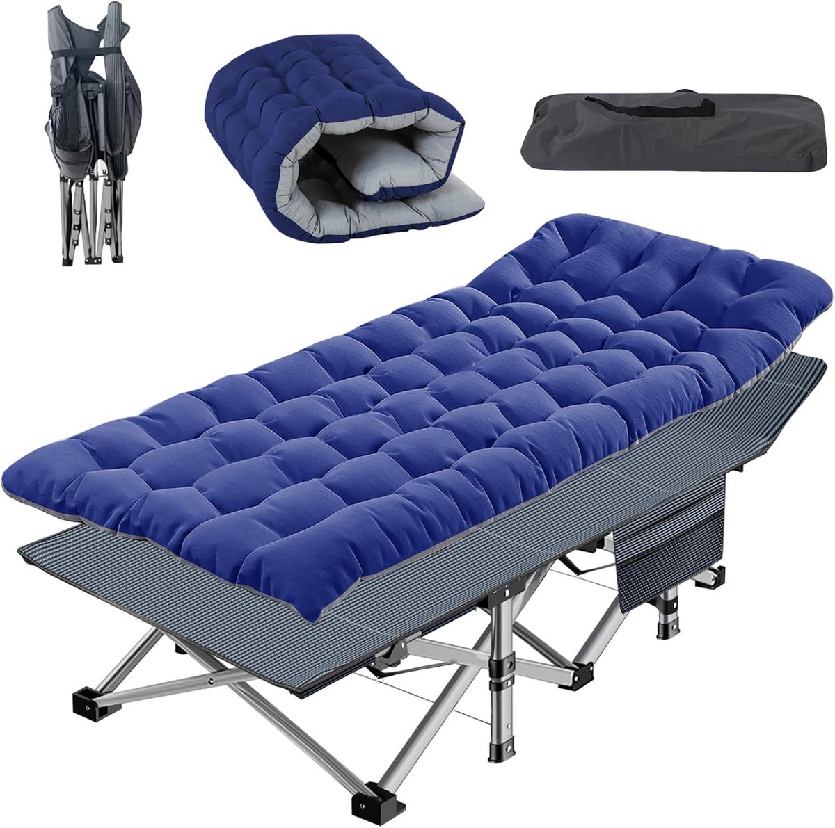 Inklapbaar logeerbed met matras 190x71 cm draagkracht 200kg