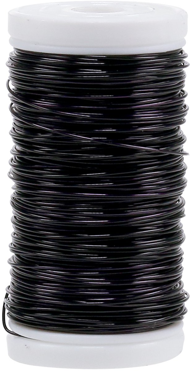 Decoratief geëmailleerd draad, zwart, Ø0,50 mm, 50 m, 100 g