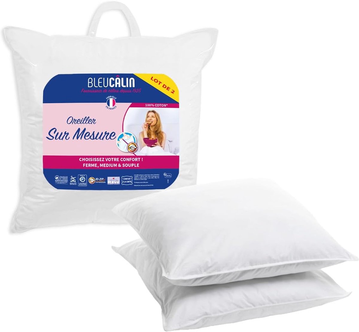 Set van 2 Kussens 65x65 cm - Vulgraad Zelf Instelbaar voor Optimaal Slaapcomfort