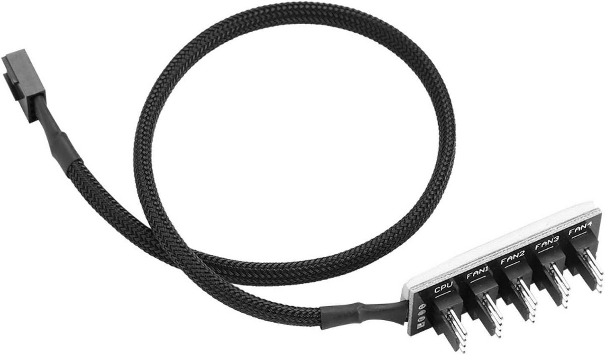 PC Ventilator Splitter Hub 5 Poorten 4-Pin PWM Koeling Adapter Kabel