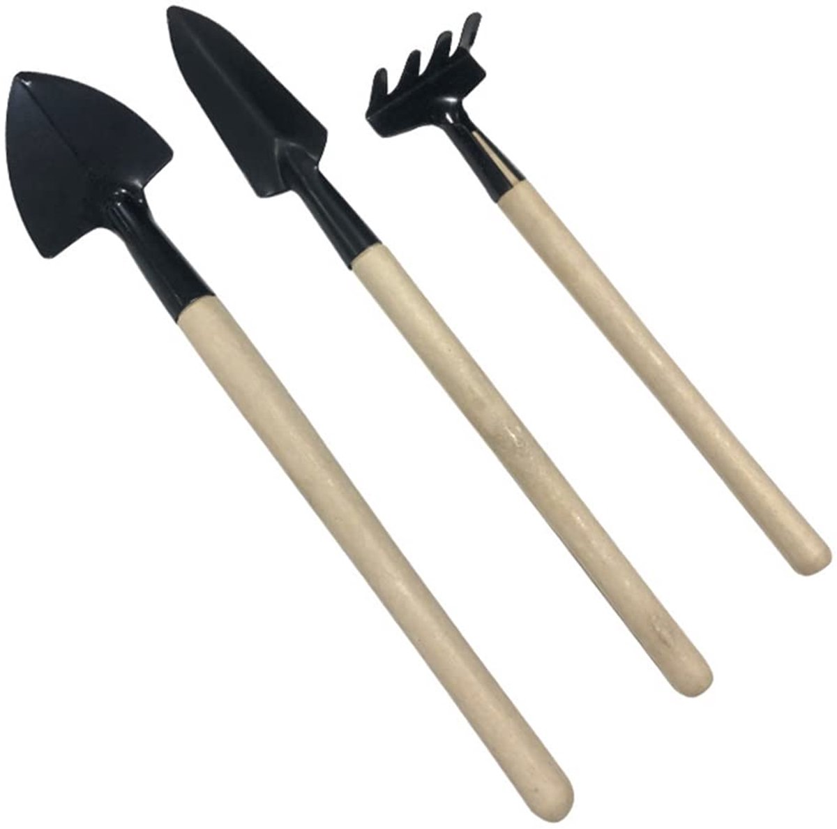 Tuinschep - Tuingereedschap - 3-Delige Mini-Tuinschepje - Lichtgewicht Hark En Schep - Voor Miniplanten - Vetplanten - Potplanten - Bonsai En Tuinieren