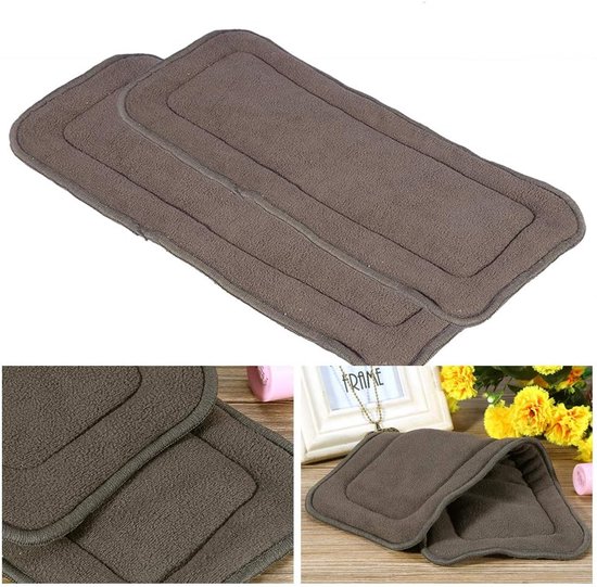 Luier Inzetstukken - Wasbare Luier Inleg - Incontinentie Bescherming - 5 Laags Absorberend - M 35x14 cm - Donkergrijs — afbeelding 3