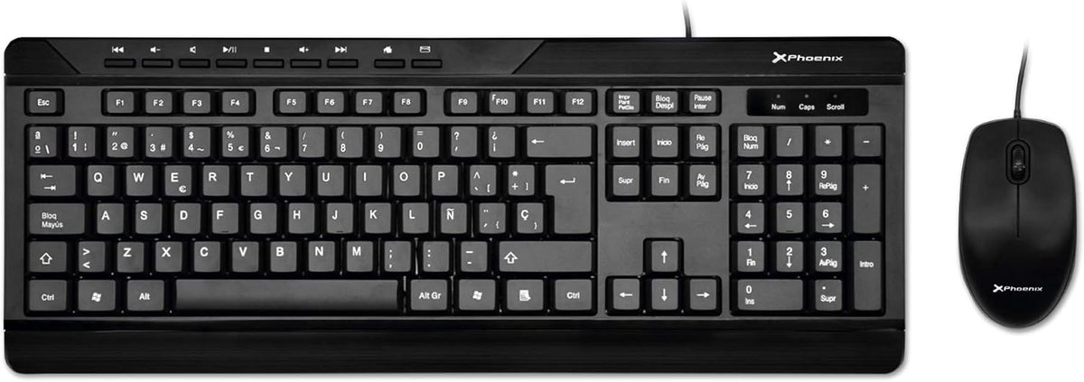 USB Toetsenbord en Muis Set - AZERTY/QWERTY Layout (Spaans/Spaans) - Stil & Ergonomisch - Plug en Play