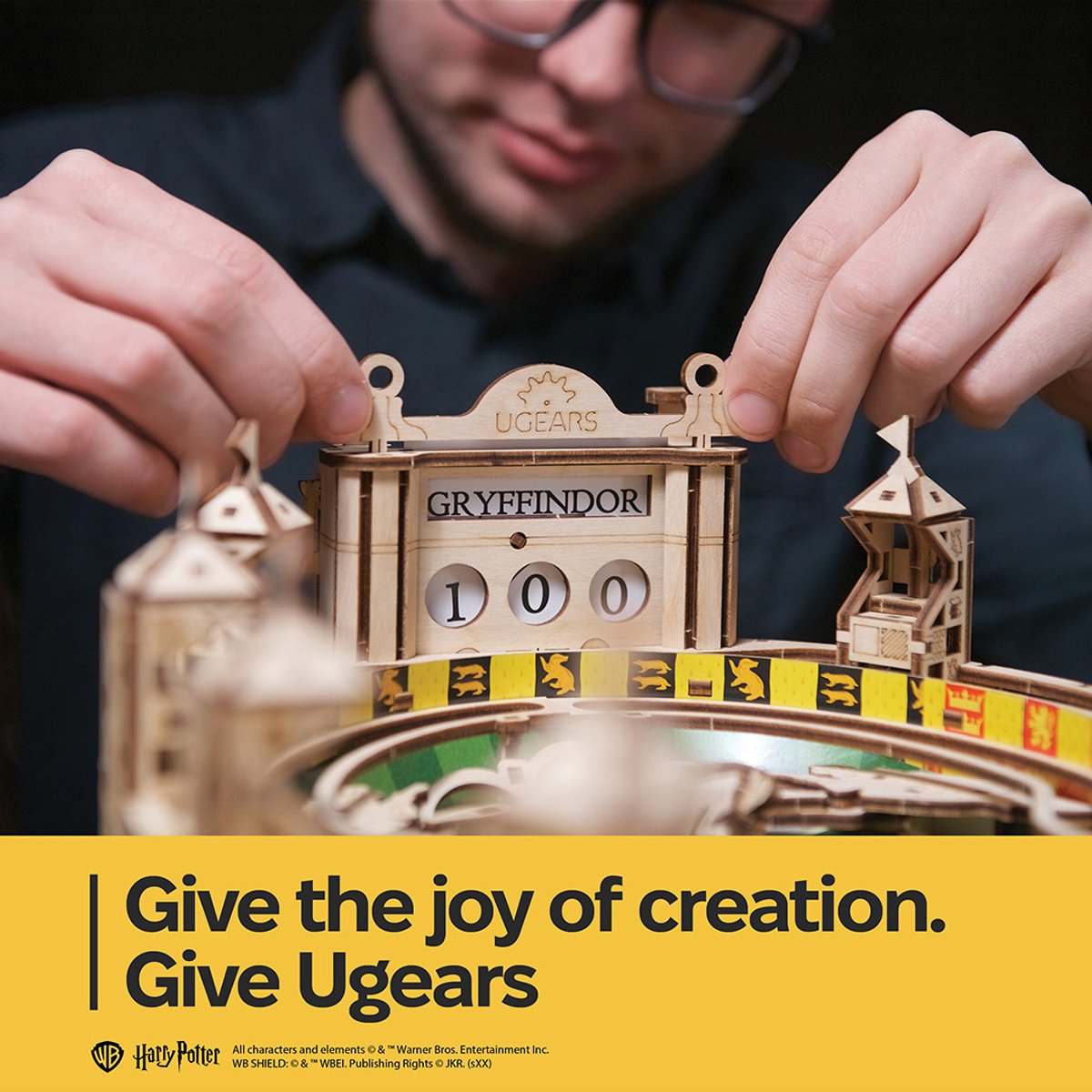 UGEARS 3D Modelbouw - Quidditch™ Pinball - Harry Potter™ - Mechanisch Bouwpakket Hout - Educatief Speelgoed — afbeelding 22