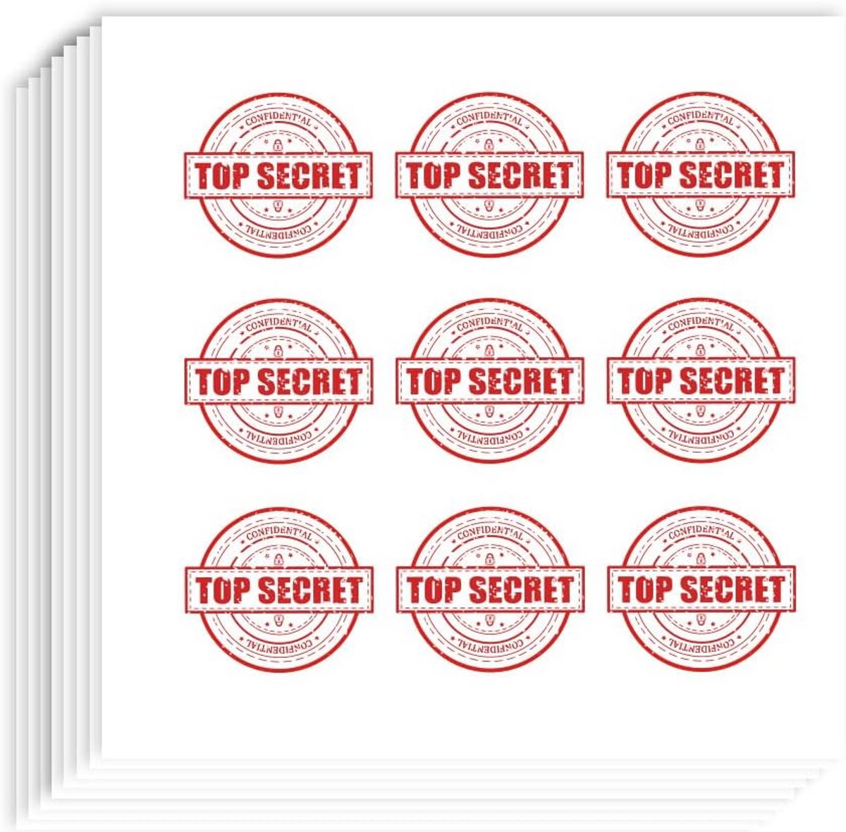 180 Stuks Zelfklevende Top Secret Stickers voor Vertrouwelijk Gebruik