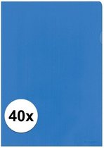 40x Insteekmap blauw A4 formaat 21 x 30 cm - Kantoorartikelen