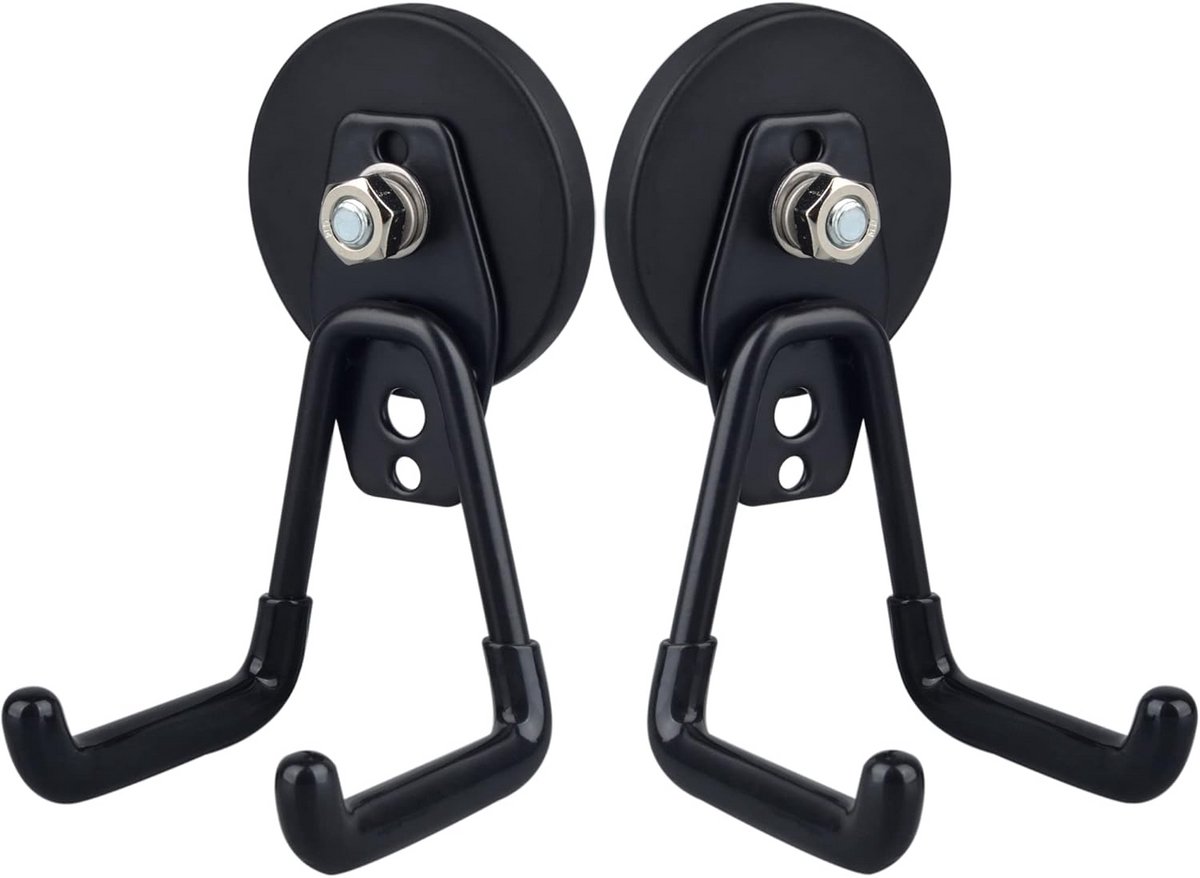 Robuuste Magnetische Haak met Zeldzame Aarde Magneet - Garage, Keuken & Metaal - Zwart - D66 mm