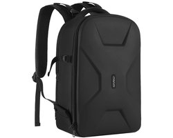 Kraftverdia® Cameratas Rugzak - DSLR/SLR/Spiegelreflex Fototas voor 15-16 inch Laptop - Waterdichte Hardcase met Statiefhouder en Laptopvak - Compatibel met Canon, Nikon, Sony en Drone - Opvouwbare Verstelbare Verdelers - Antidiefstal Vak - Zwart