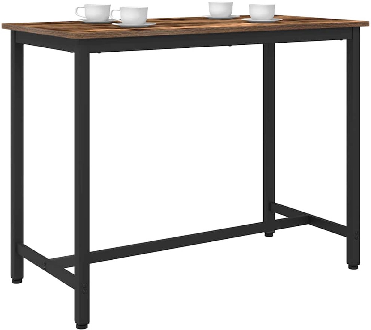 vidaXL Tafel - Gerookt - eiken - 100 - x - 50 - x - 76,5 - cm Gerookt eiken