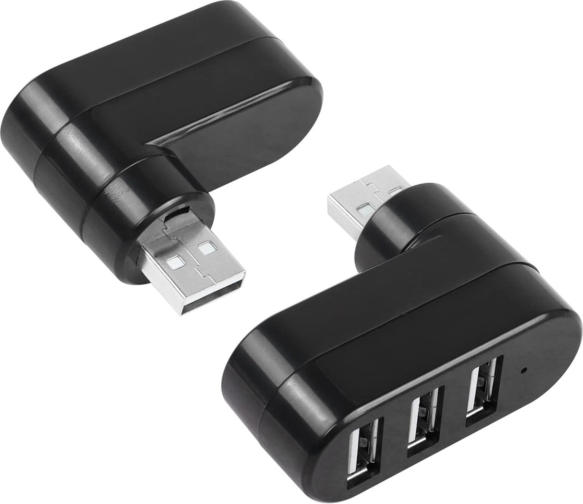 Draaibare 3-Poorts USB 2.0 Hub Splitter voor PC en Laptop