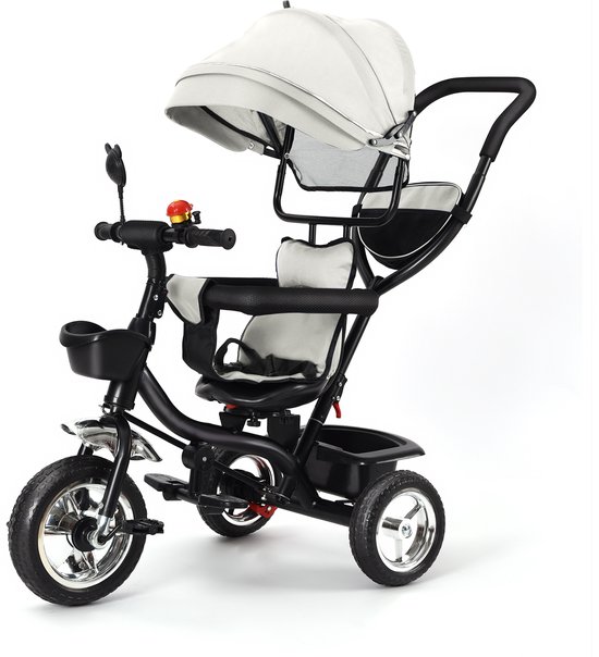 5-in-1 Babydriewieler – 360° Draaibare Zitting – 81x60x95 Cm – Tot 25 Kg – Met Parasol, Mand En Oudergreep – Zwart