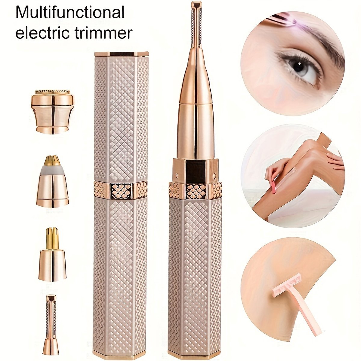 Impact Life Oplaadbaar 4-in-1 apparaat voor volledige lichaamsontharing, elektrisch gezichtsscheerapparaat voor vrouwen, met trimmers voor wenkbrauwen, neushaar en bikinilijn. thumbnail 3