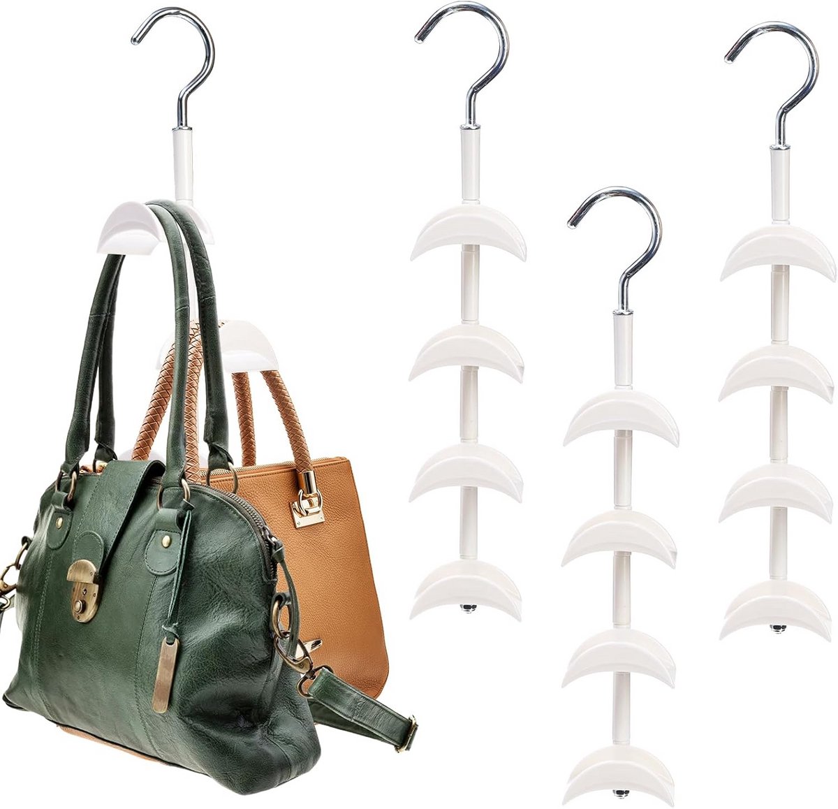 3-Pack Handtas Hanger met 360° Rotatie voor Kastorganisatie