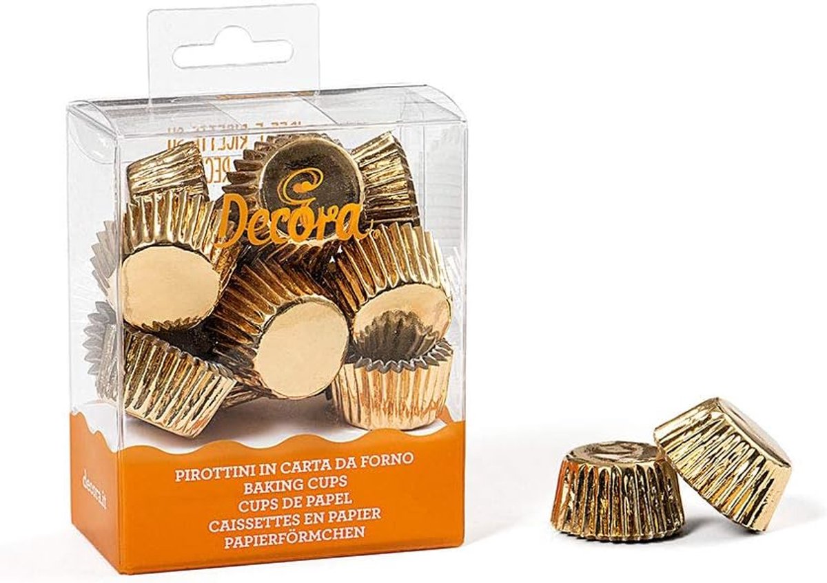 Goudkleurige Papieren Bakvormpjes Mini Muffin Cups Hittebestendig (Set van 50)