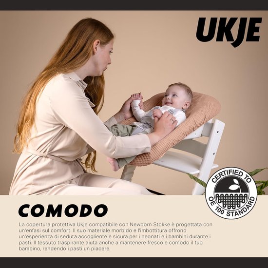 Comfortabele Newborn Set voor Tripp Trapp met Wasbare Hoes in Oud Roze Wafelstof — afbeelding 3