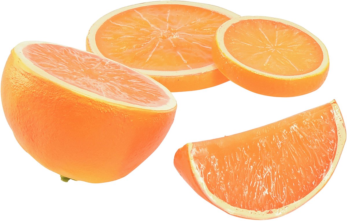 Decoratieve sinaasappels, kunstmatige fruitstukjes 5-7 cm, zomerdecora