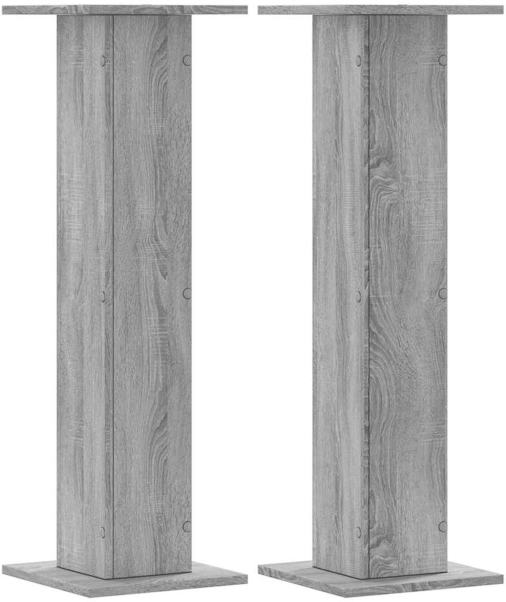 vidaXL - Speakerstandaards - 2 - st - 30x30x95 - cm - bewerkt - hout - grijs - sonoma