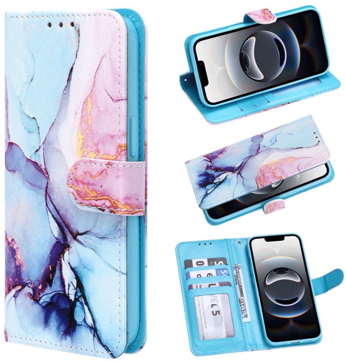Casemania - Bookcase Hoesje – Geschikt voor Samsung S26 - Marmer Roze