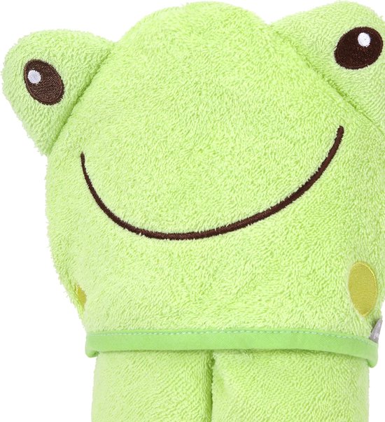 Baby Kapuchthanddoek 95cm x 95cm - Groene Kikker — afbeelding 2
