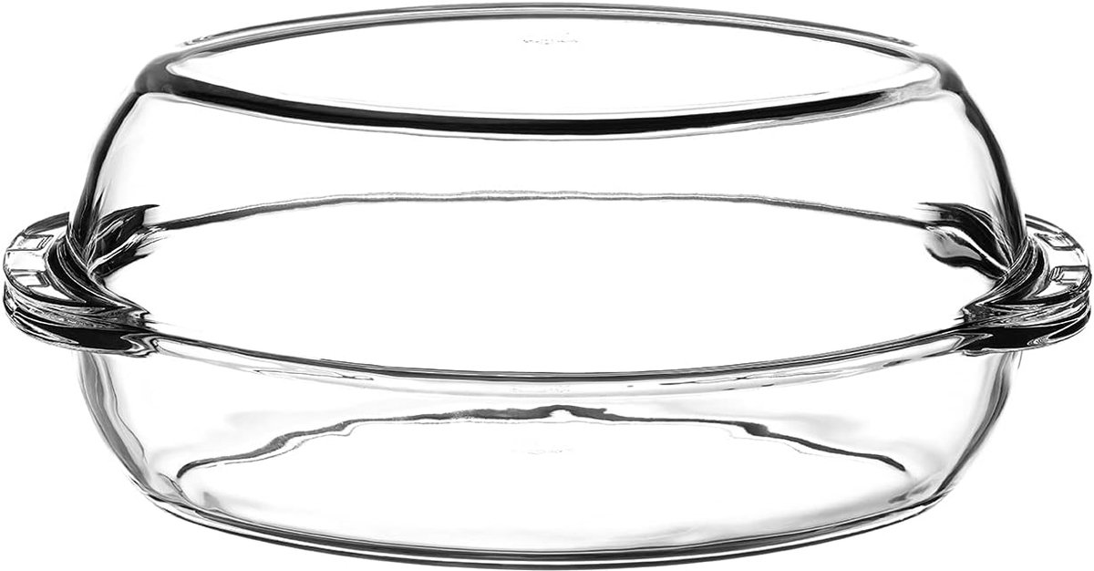 Glazen Braadpan met Deksel - Ovale Kookpan 4,5L