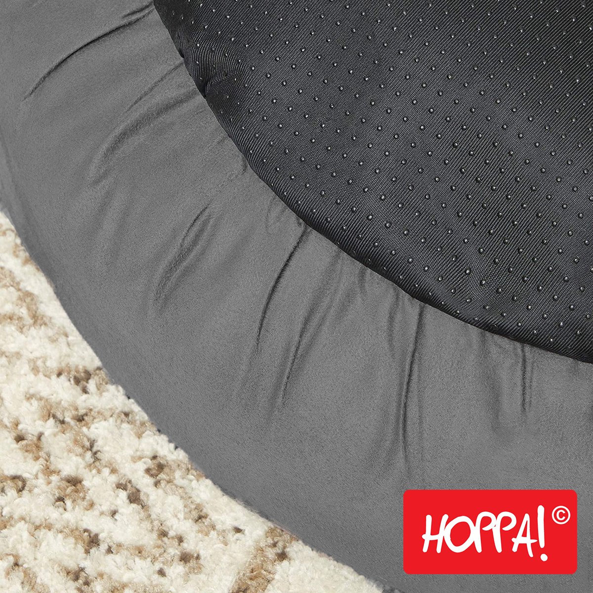 Hoppa! Hondenmand - Hondenbed - Kattenmand - Kattenbed - Afneembare hoes - Honden / Katten Donut - Ø 50 cm - Antraciet – foto 2