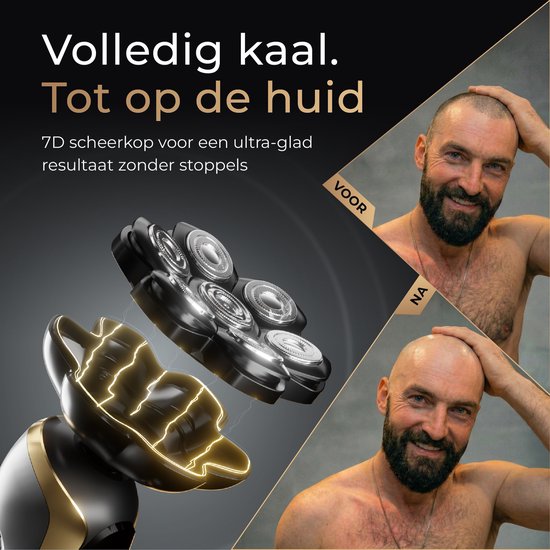 Wellshave 5 in 1 Scheerapparaat Mannen Deluxe - Gezicht en Hoofd Trimmer - Head Shaver - Elektrische Shaver