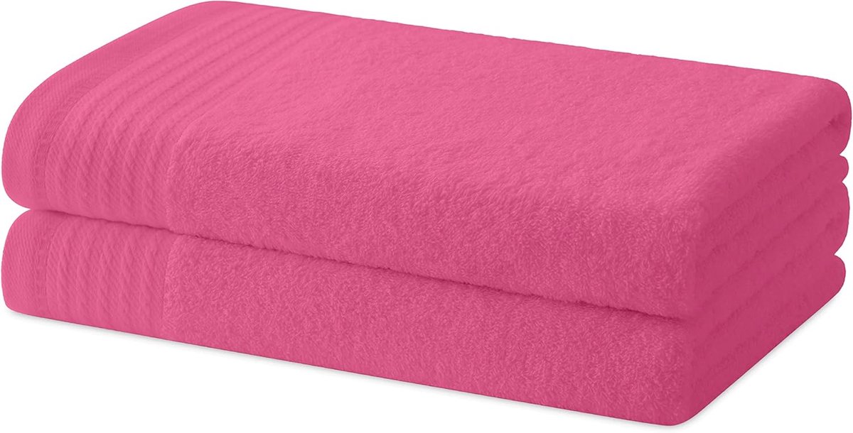 Set van 2 badhanddoeken 130 x 65 cm, 100% katoen, ideaal voor dagelijks gebruik