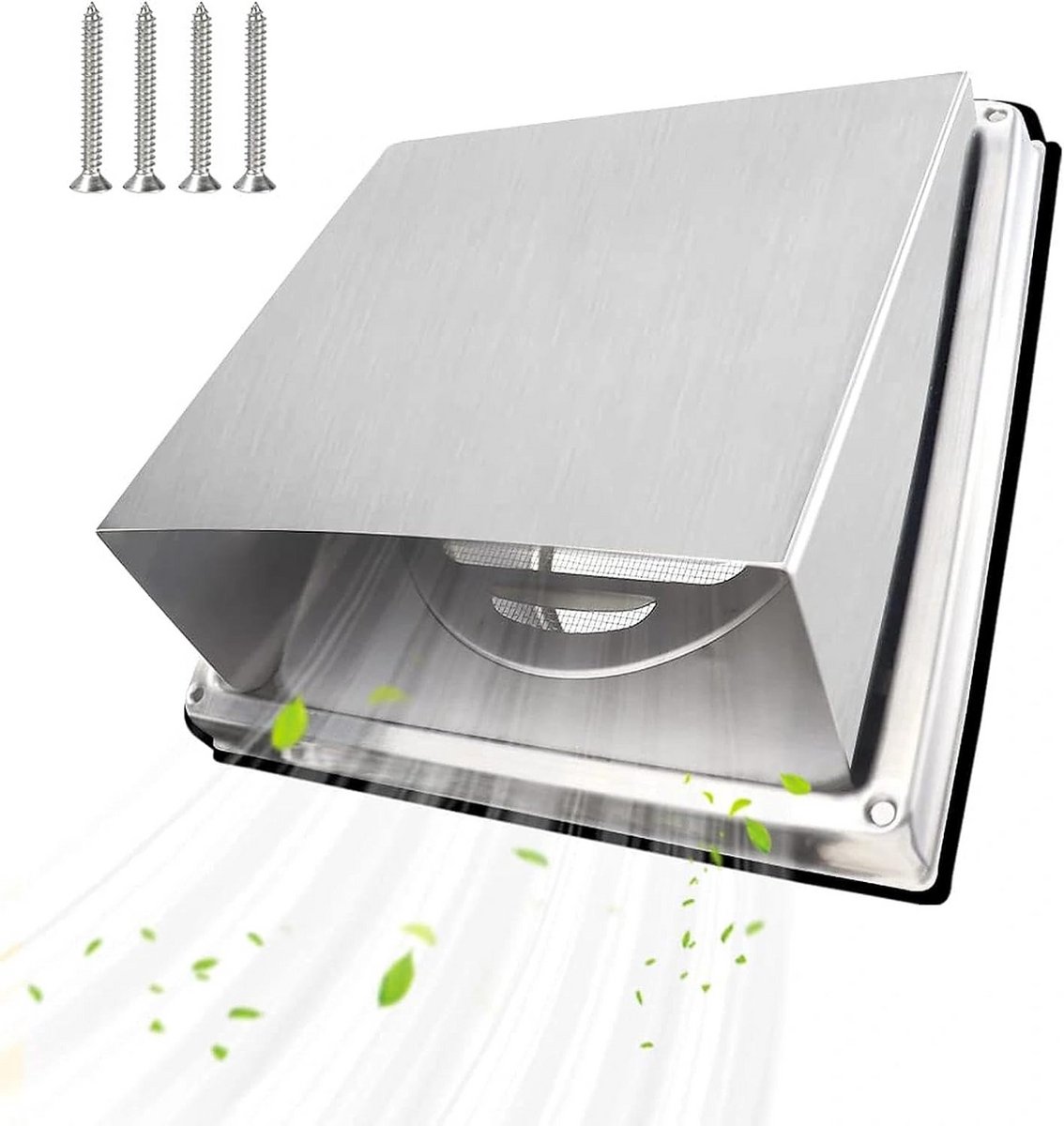 RVS Afzuigkap 100mm Voor Wandmontage met Ventilatie Roosters en Insectennet