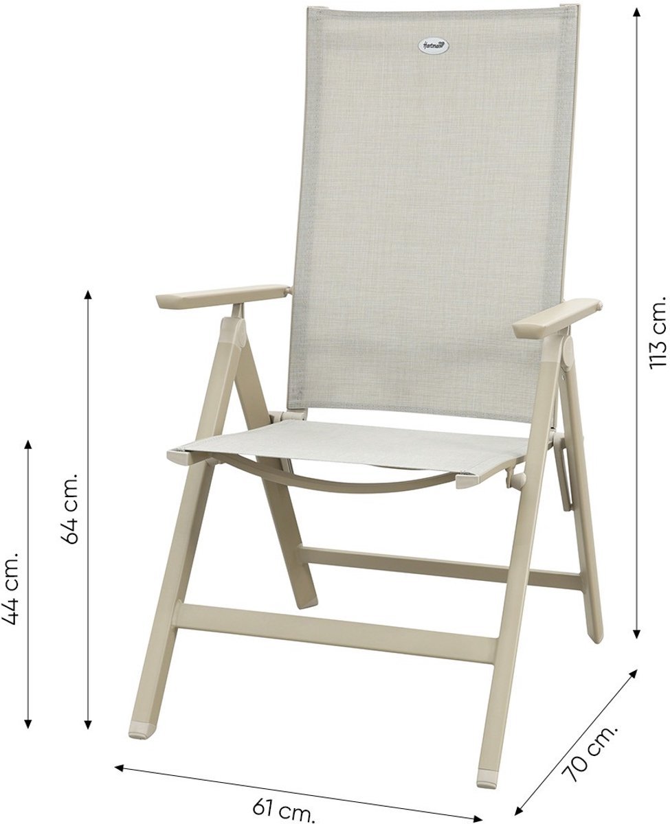 Hartman Napoli/Kyra verstelbare tuinset voor 4 personen 180x90 cm. - Latte – foto 2