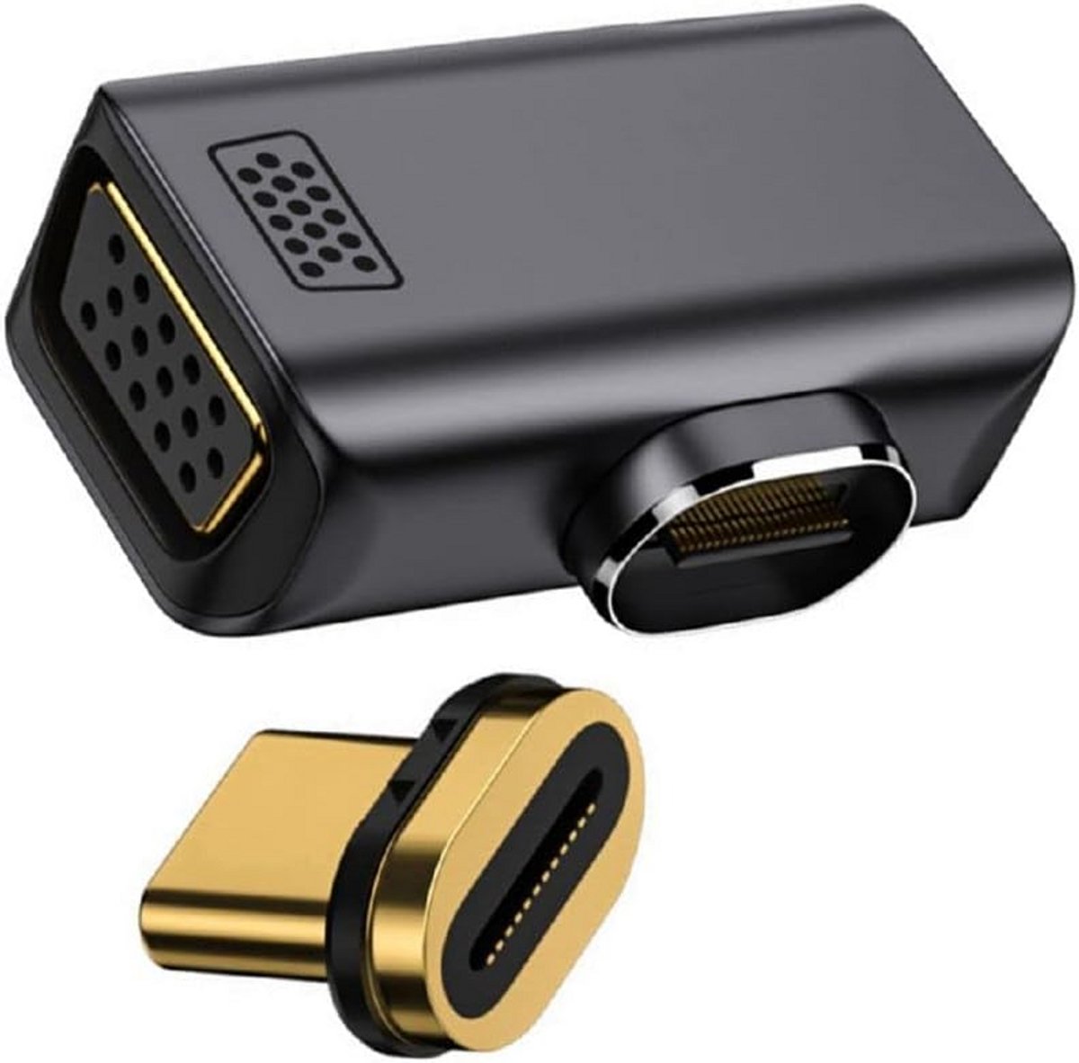 USB-C Naar VGA Hoekadapter Converters - 1080p 60Hz voor Tablets, Telefoons en Laptops