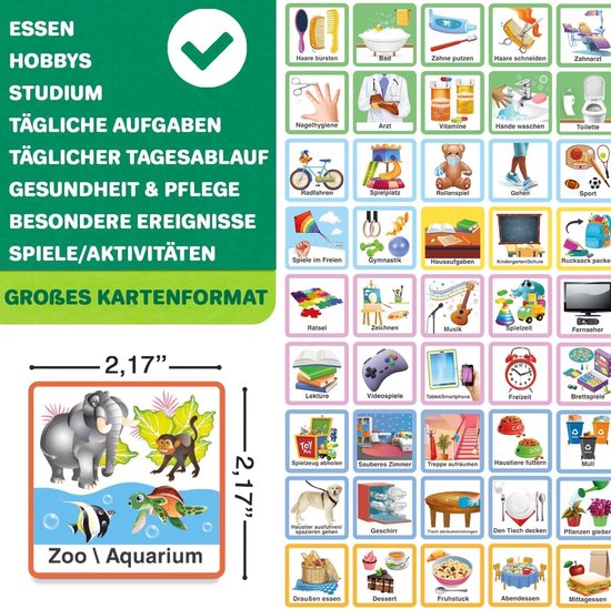 QUOKKA Beloningskaart Voor Kinderen – Visueel Gedragsplan Met 95 Magnetische Kaarten, Ideaal Voor Autisme En ADHD, Voor Jongens En Meisjes, Engelse Versie