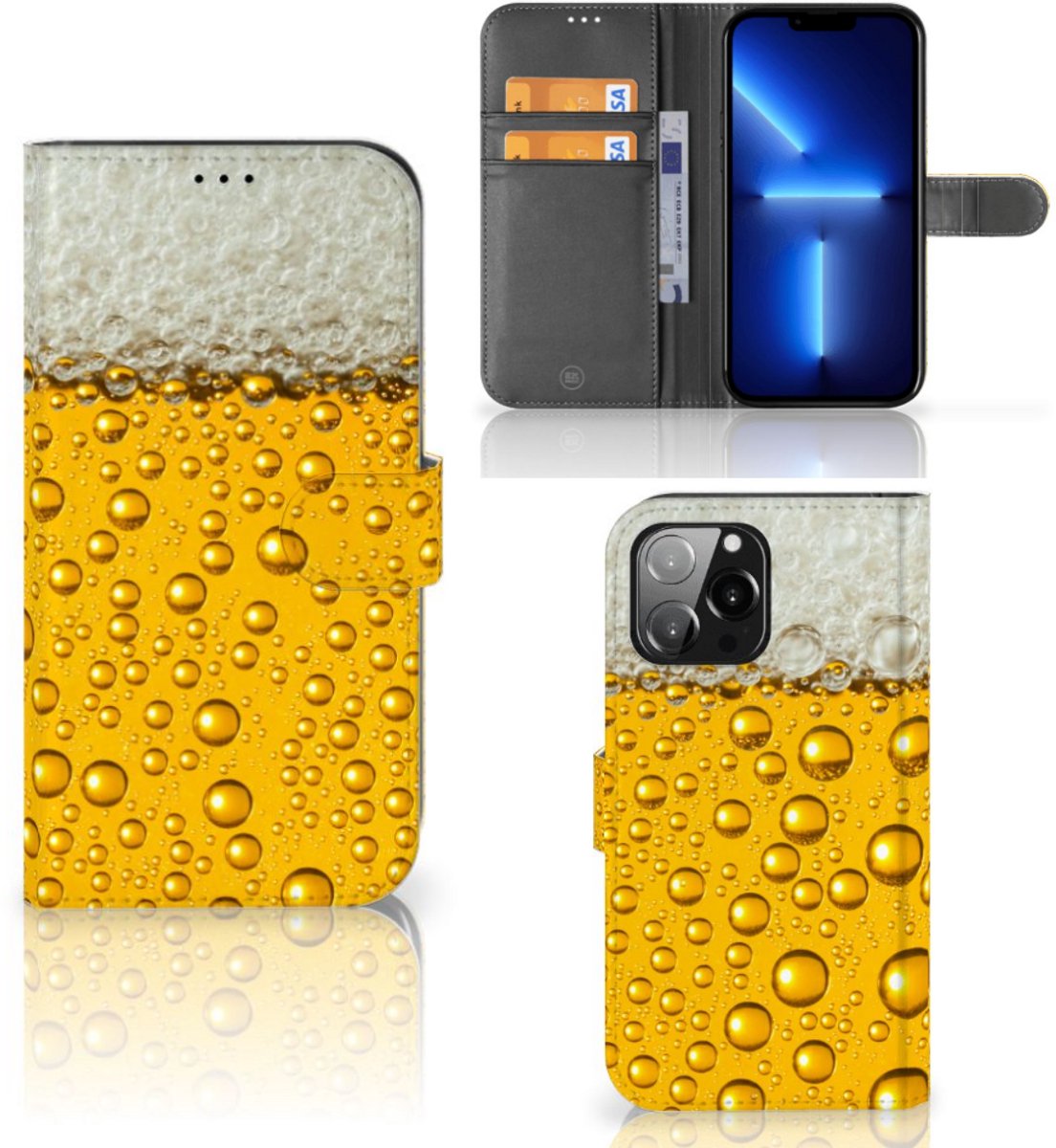 Book Case voor iPhone 13 Pro Max Book Cover Bier