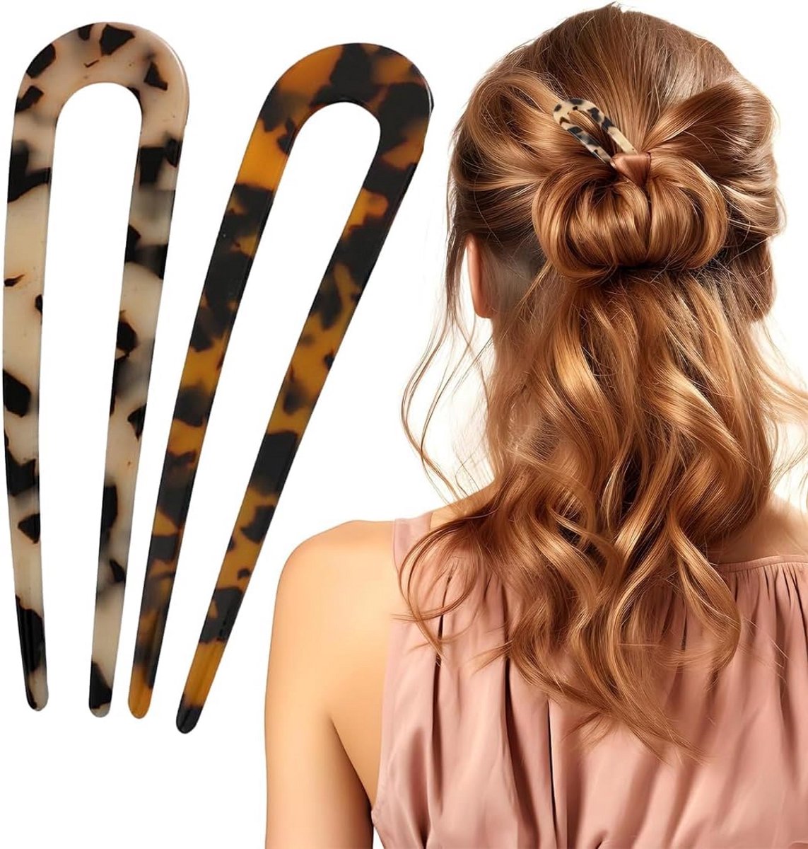 Franse U-vormige haarspelden - Grote haarklemmen voor dames (2 stuks)