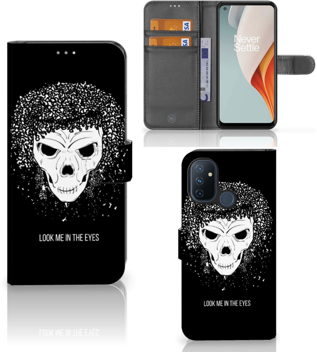 Book Case voor Telefoonhoesje met Naam OnePlus Nord N100 Skull Hair