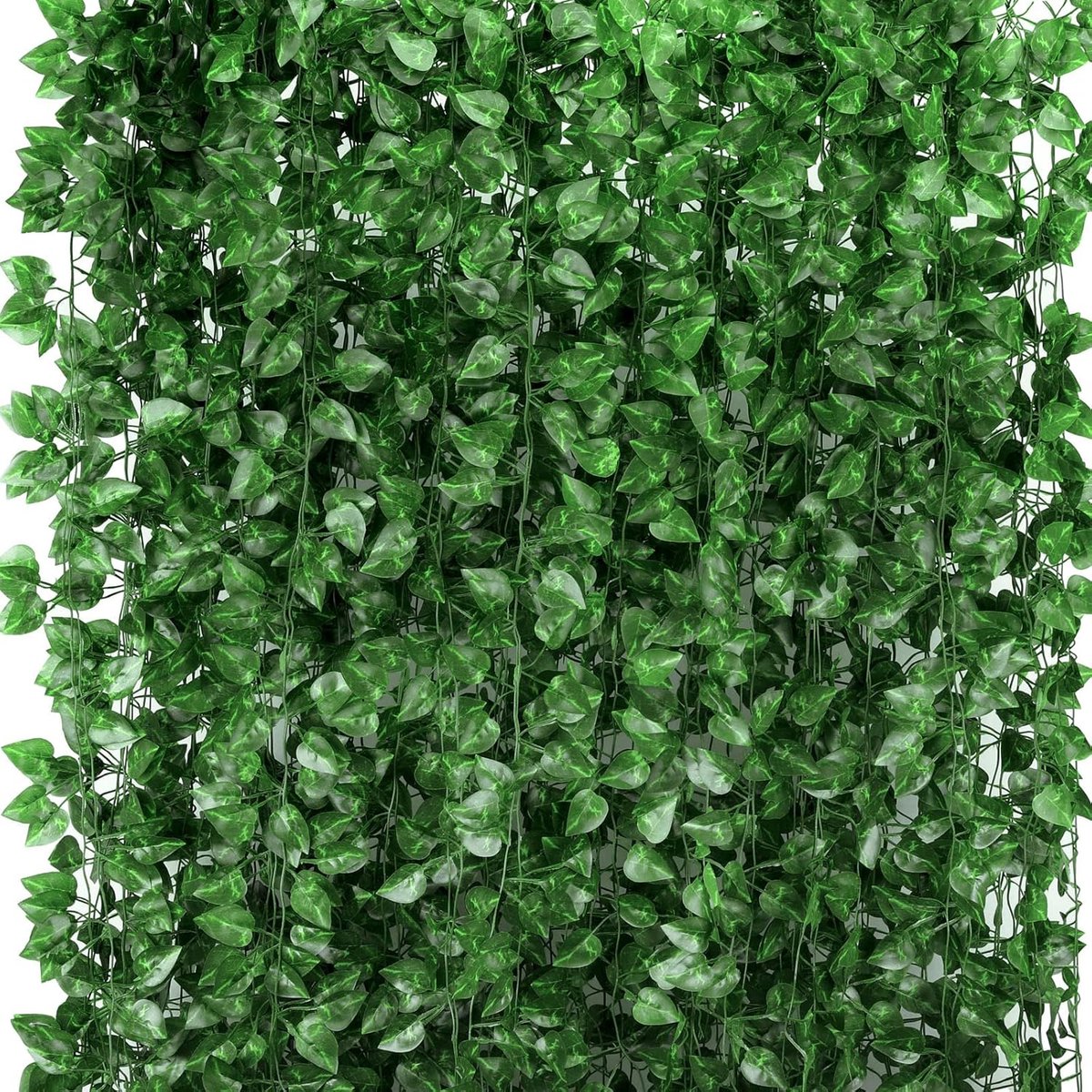 Kunstmatige Klimop Blad Planten 48 Pack - Groen Hangende Slinger voor Thuis, Tuin en Kantoor Decoratie