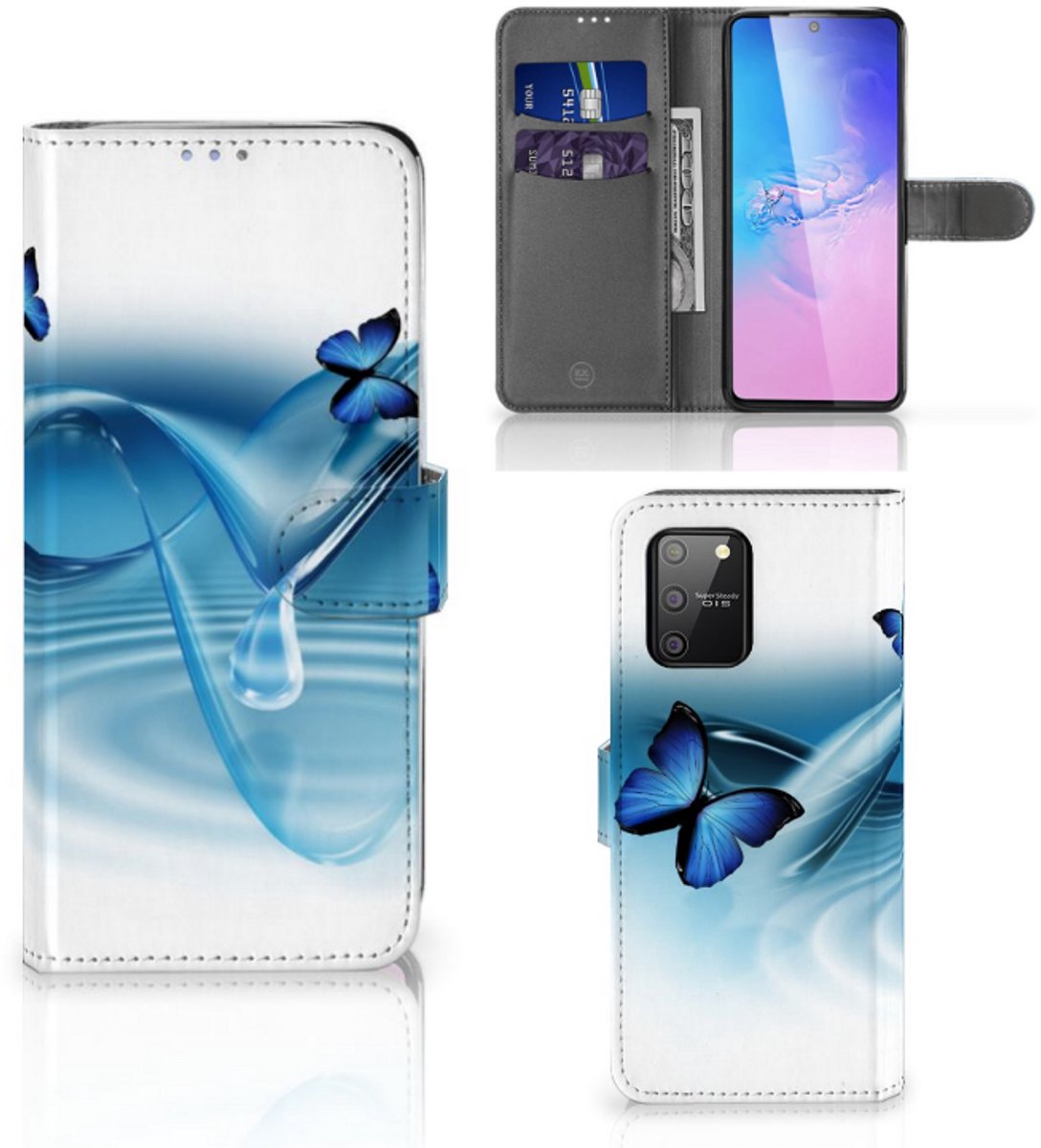 Samsung S10 Lite Telefoonhoesje met Pasjes Vlinders