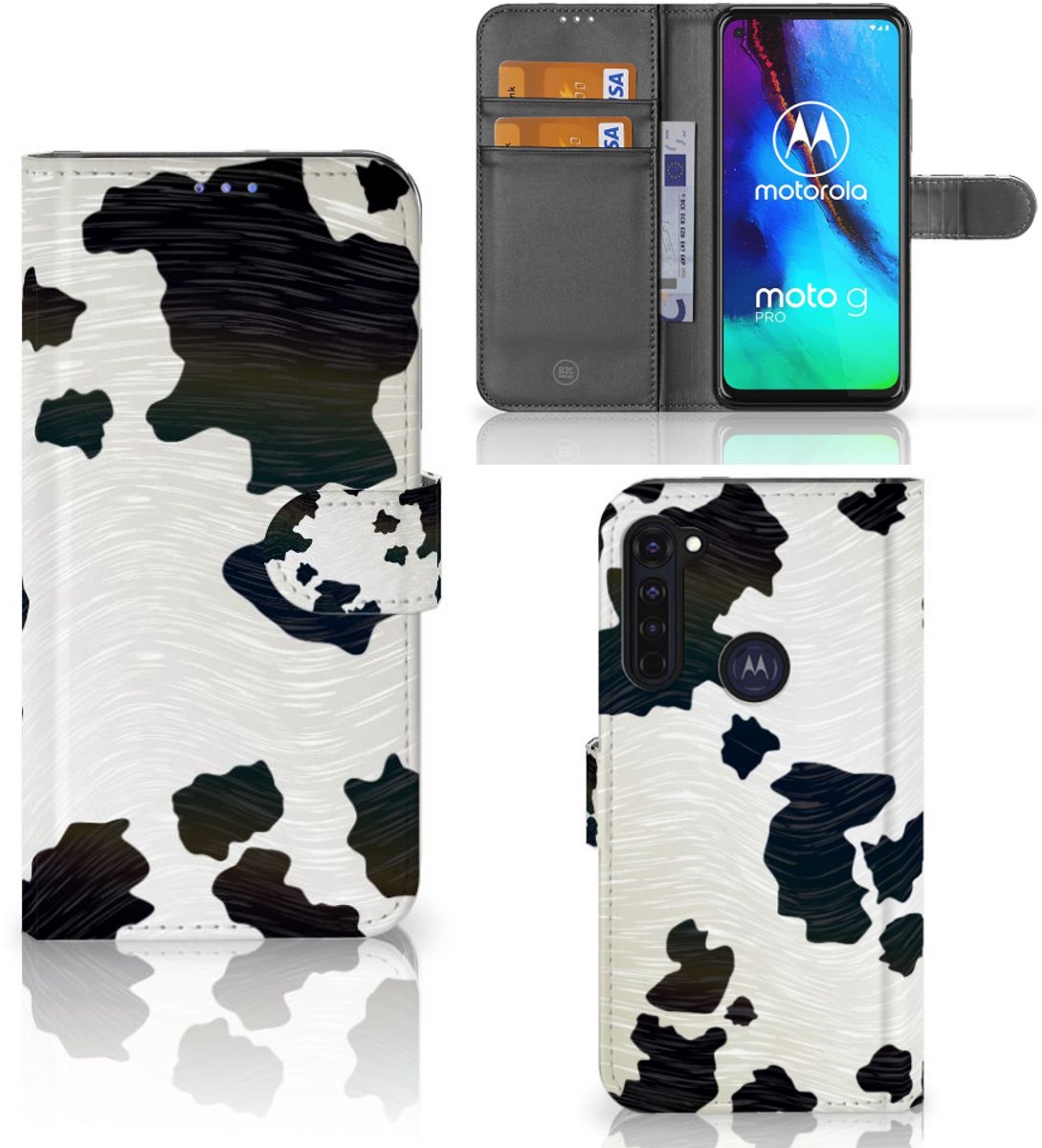 Motorola Moto G Pro Telefoonhoesje met Pasjes Koeienvlekken