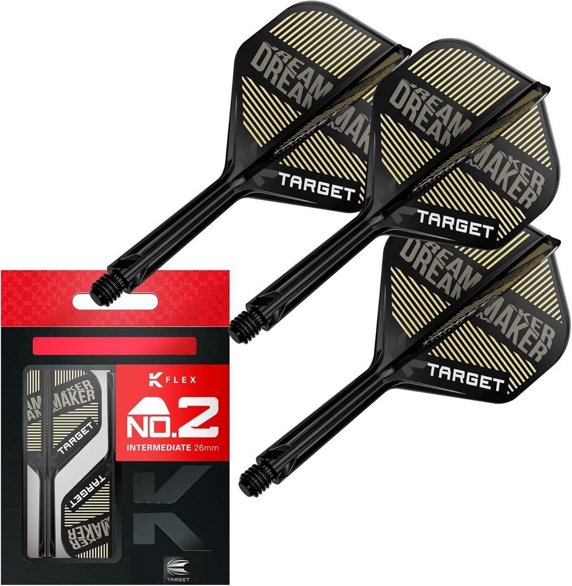 Darts K-Flex Flights en Shaft Systeem - Inclusief 3 Stuks (Intermediate, 26mm) | All-in-One Darts Accessoires
