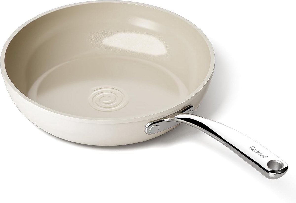 Keramische Koekenpan 24 cm met Antiaanbaklaag voor Alle Warmtebronnen, Vaatwasserbestendig, Inductie- en Ovenbestendig
