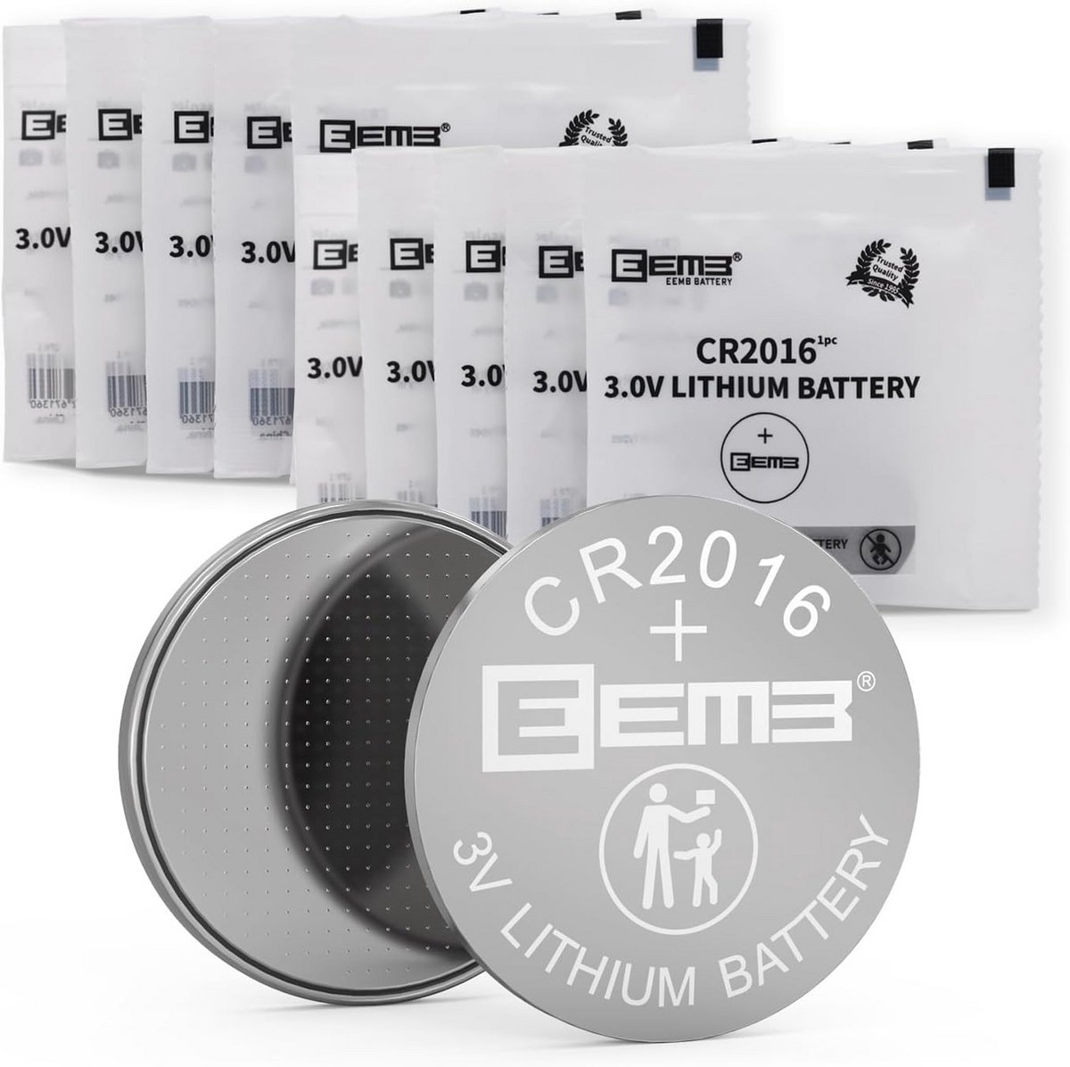 10-pack CR2016 knoopcelbatterijen 3V voor sleutels, horloges, rekenmachines en speelgoed