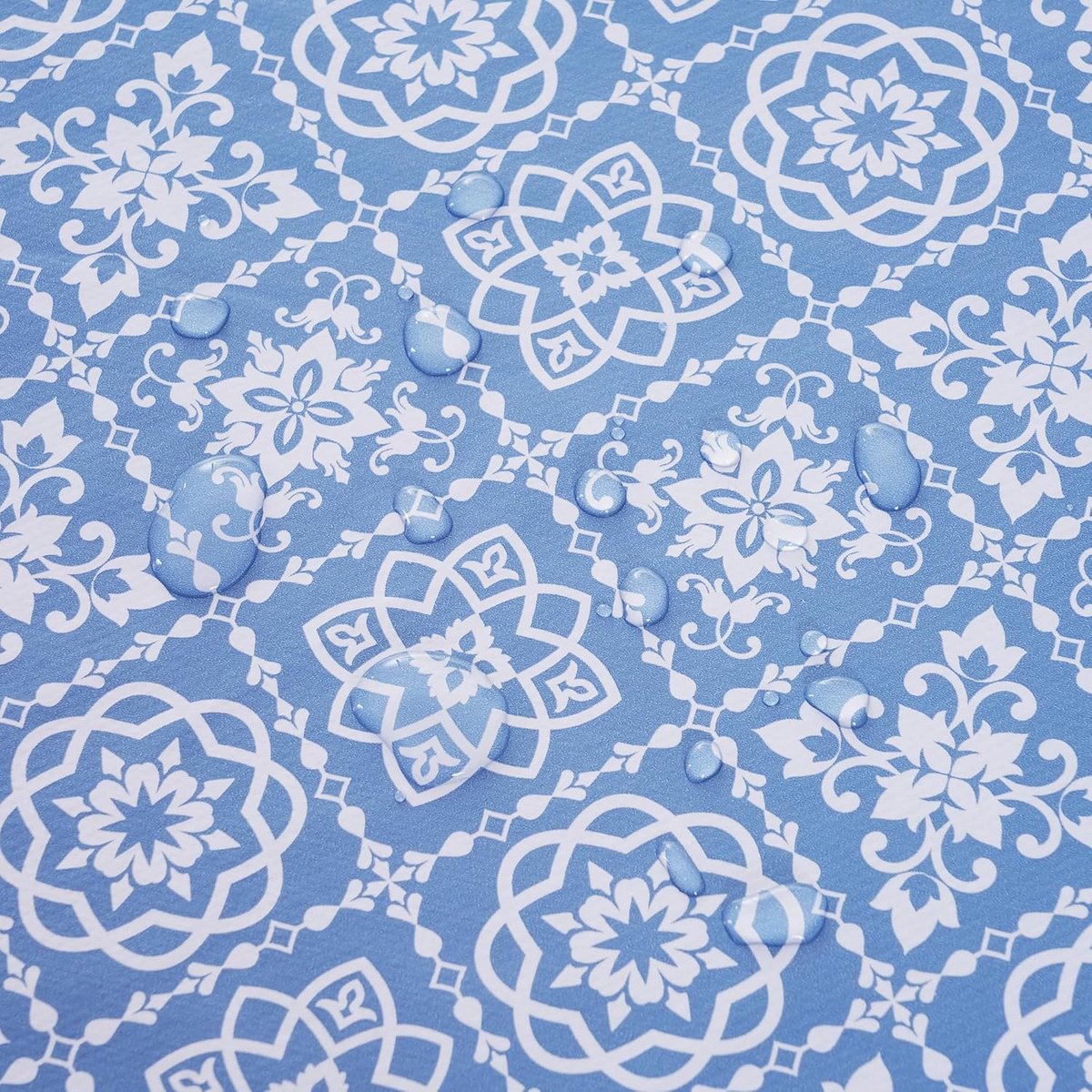Afwasbaar rechthoekig tafelkleed 140 x 240 cm in blauw/grijs