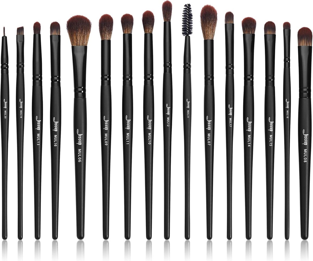 Professionele Oogmake-up Borstelset - 16 Stuks voor Oogschaduw, Concealer en Eyeliner