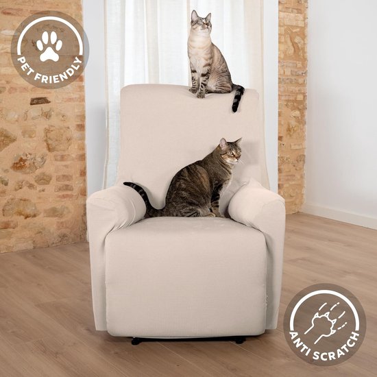 Elastic Relaxfauteuil Hooverhoes - Universele Beschermhoes voor Sta-op Stoel - Wasbaar Beige — afbeelding 4