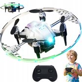 Drone - Mini Drone met RGB-licht & 360° Flips - Wit - 350mAh & Intelligente automatische centrering | Stuntvluchten | Hoogtebehoud op afstand - Voor Kinderen & Beginners