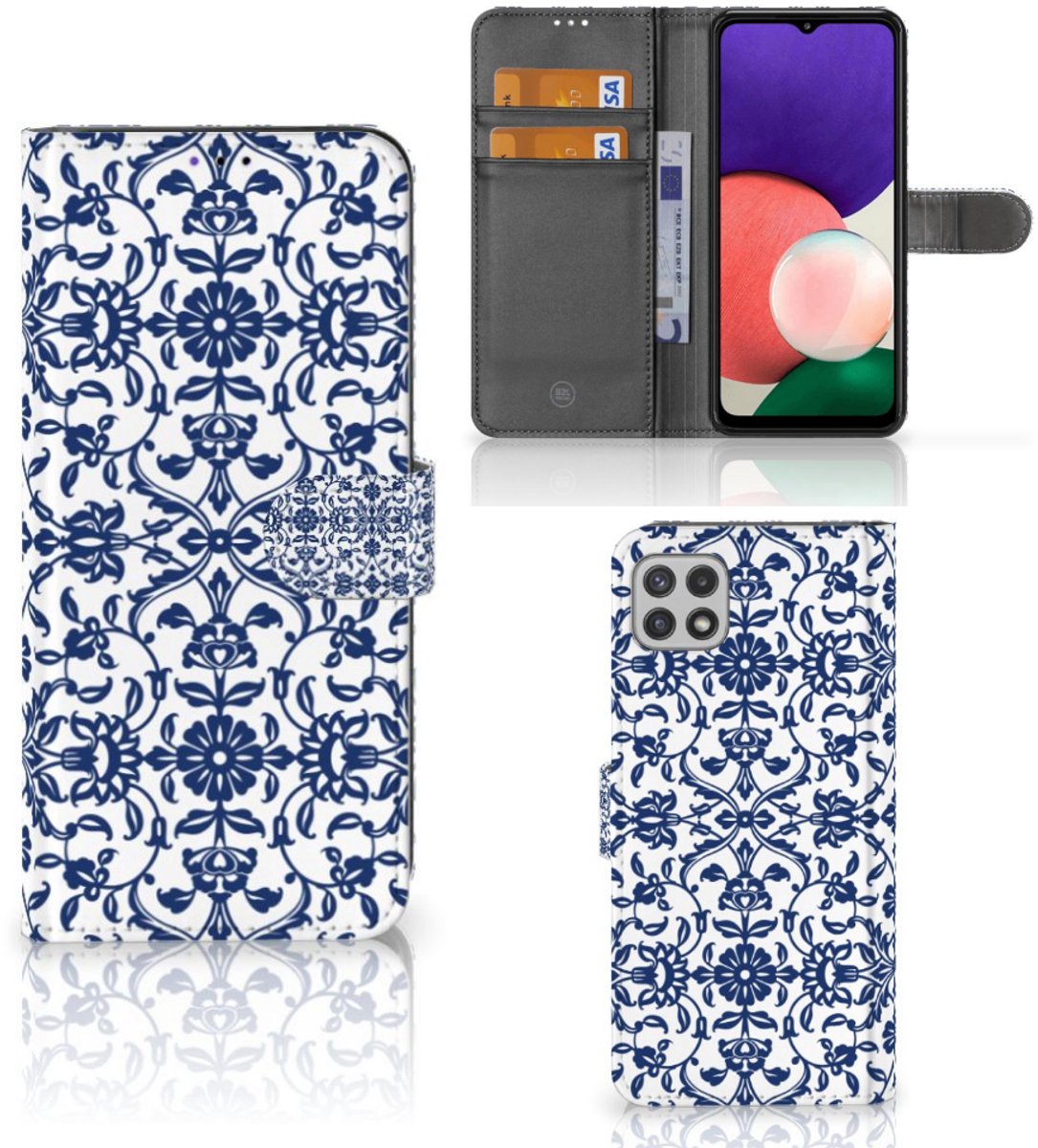 Samsung Galaxy A22 5G Hoesje Flower Blue