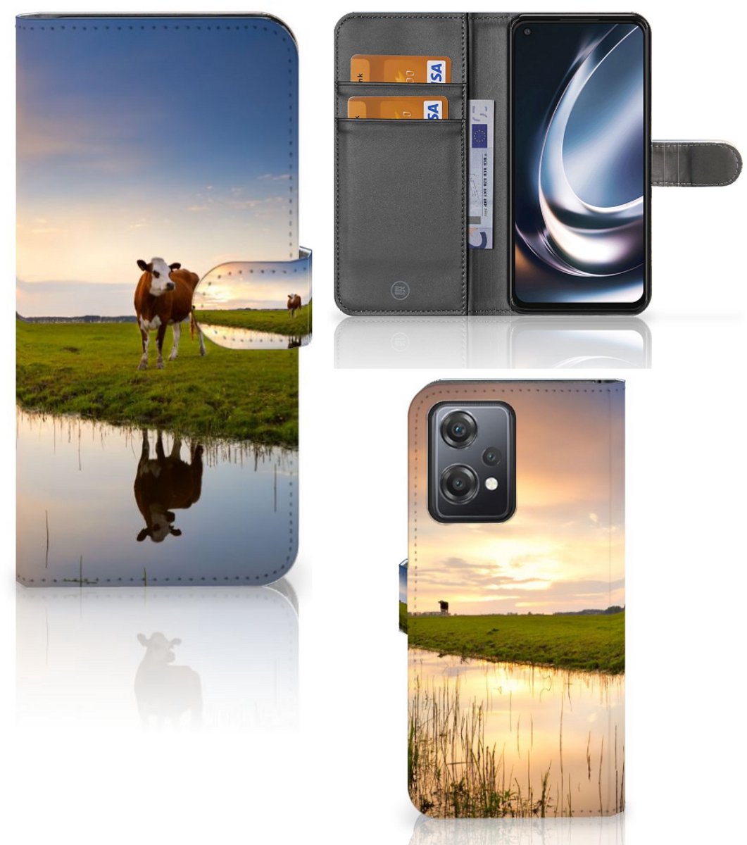OnePlus Nord CE 2 Lite Telefoonhoesje met Pasjes Koe